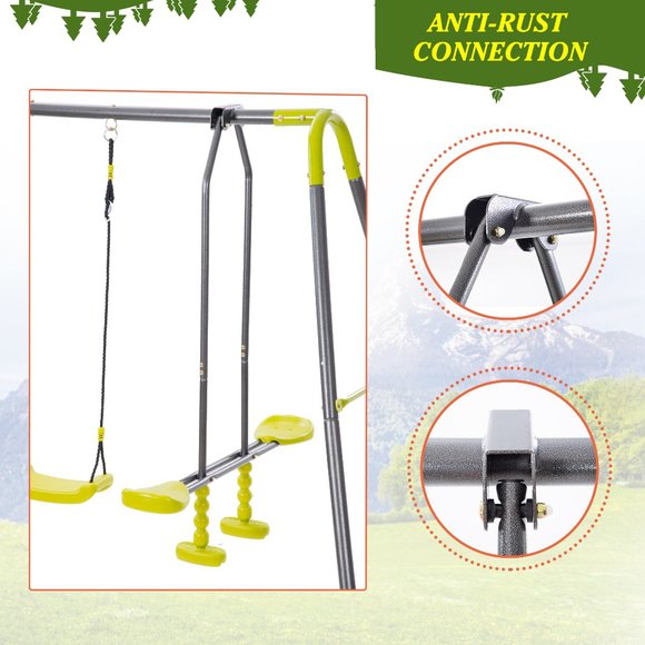 2 in 1 Metal Swing Set, A-Frame - Picture 10 of 10